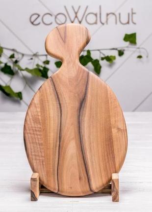 Дошка кухонна дерев'яна дощечка для кухні їжі нарізки продуктів з дерева з логотипом "матрьошка"1 фото