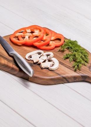 Доска кухонная деревянная досточка для кухни еды нарезки продуктов из дерева с логотипом "веник"6 фото