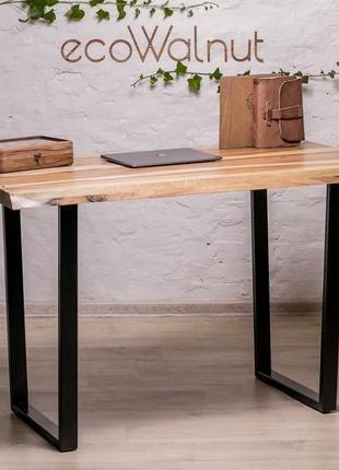 Дерев'яний дизайнерський індустріальний офісний loft лофт стіл з дерева деревини горіха сосни дуба9 фото