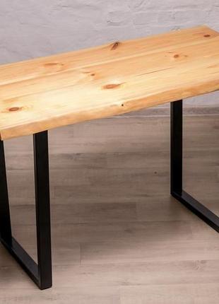 Стіл з живим краєм натуральним краєм журнальний столик з горіха меблі в стилі лофт індустріальний6 фото