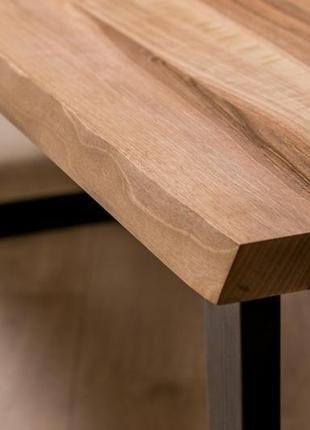 Стіл лакований стіл обідній з металевими ногами з дерева горіха сосни дуба в офіс кабінет для дому10 фото
