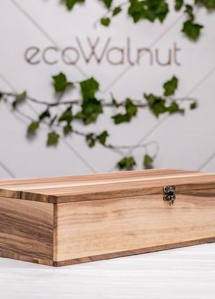 Деревянная коробочка шкатулка для наручных часов с подушечками из дерева с логотипом...