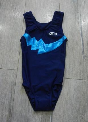 The zone,синий спортивный купальник для выступлений,для гимнастики 128-136-140 см