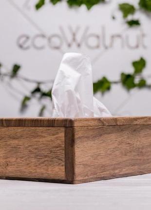 Деревянная салфетница на кухню из дерева держатель холдер коробочка для салфеток с логотипом2 фото