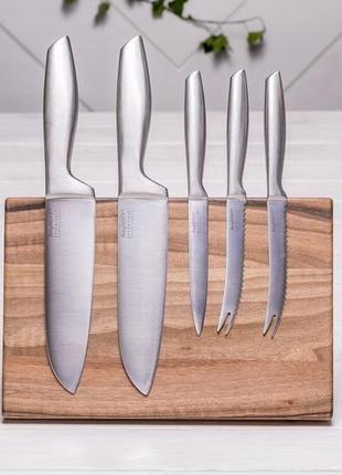 Магнитная деревянная подставка для хранения ножей органайзер для ножиков с гравировкой логотипом5 фото