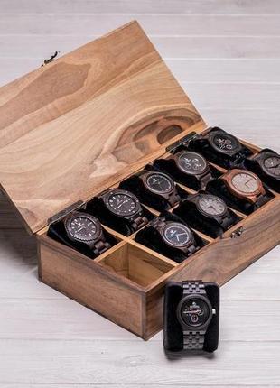 Дерев'яний аксесуар коробочка органайзер тримач холдер скринька для зберігання наручних годинників
