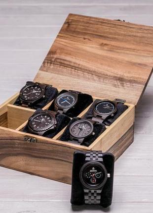 Деревянная подставка органайзер аксессуар коробочка с подушечками для наручных часов из дерева