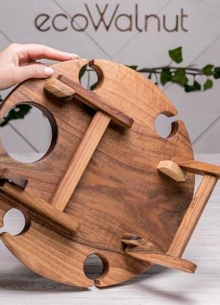 Винный деревянный столик поднос для сервировки подачи продуктов пищи фруктов сладостей...