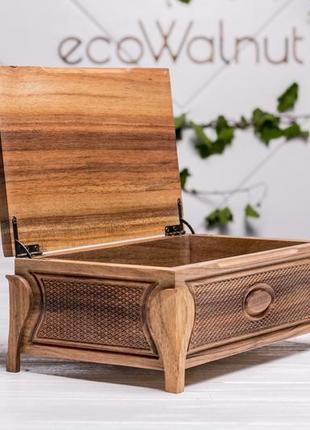 Дерев'яна скринька шкатулка коробочка із дерева для прикрас на подарунок з гравіюванням логотипом2 фото