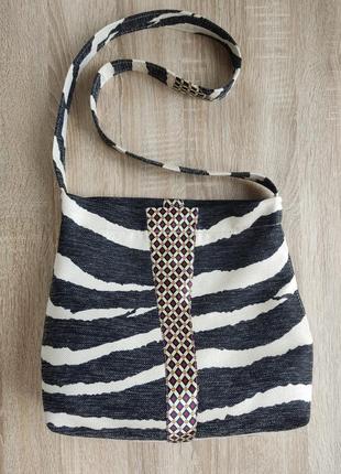 Женская сумка принт зебра через плечо