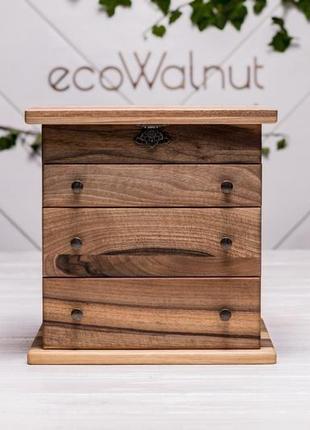 Шкатулка ящик органайзер подставка для украшений из древесины с персональной...