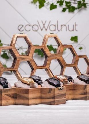 Шкатулка для 9 часов с крышкой коробочка для наручных часов подарок из дерева с...