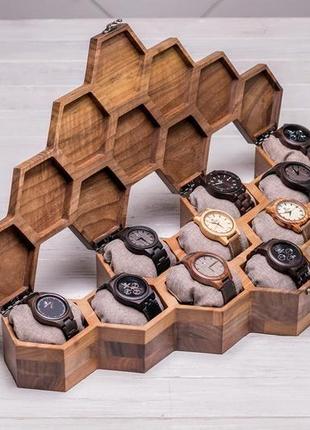 Скринька для 10 годинників шкатулка коробочка ящик підставка органайзер для годинників
