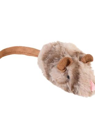 Игрушка для котов мышка с электронным чипом, пластик gigwi melody chaser, искусственный мех, 9 см