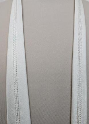 Белый кожаный галстук italy6 фото