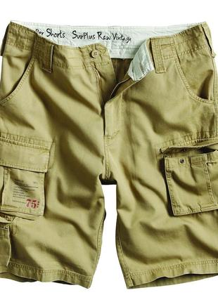 Шорты карго мужские surplus trooper shorts beige бежевые хлопковые повседневные шорты сурплюс