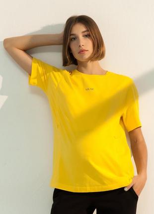 Жовта футболка для вагітних та годуючих з секретом годування1 фото
