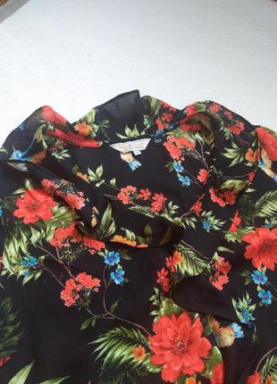 Шикарная блуза с колибри dorothy perkins 14/16,блузка шифонновая цветочный принт9 фото