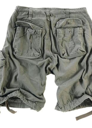 Шорты карго мужские surplus airborne vintage shorts olive оливковые хлопковые повседневные шорты сурплюс2 фото