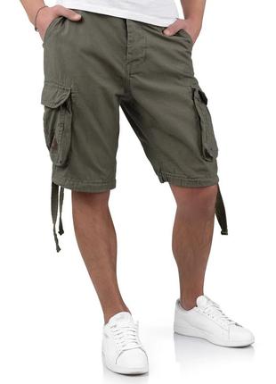 Шорты карго мужские surplus airborne vintage shorts olive оливковые хлопковые повседневные шорты сурплюс4 фото