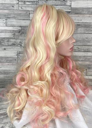 4866 парик лолиты с двумя хвостами разноцветный блонд розовый5 фото