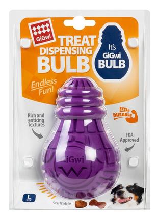 Игрушка для собак лампочка резиновая gigwi bulb rubber, резина, l, фиолетовая2 фото