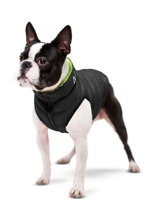 Курточка для собак airyvest двусторонняя, размер м 40, cалатово-черная4 фото