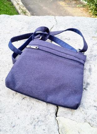 Мини сумка "4 кармана" голубой с желтый (23007)3 фото