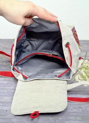 Рюкзак текстильный с декором 'тюльпаны' (15052)8 фото