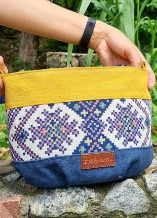 Маленька сумка "бомбочка" з орнаментом (19111)4 фото