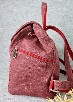 Рюкзак с вышивкой "нескорені" цвета бордо (40007)8 фото