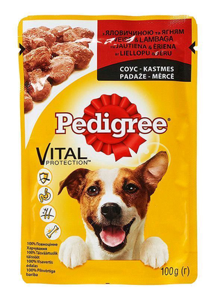 Консерви pedigree (педігрі) для собак з яловичиною в желе