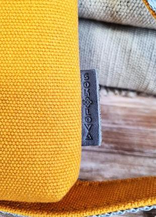 Жовта сумочка з вишивкою "символи перемоги" (30018)6 фото