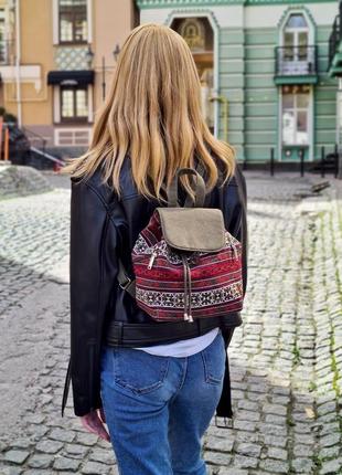 Гобеленовый рюкзак с полосатым принтом (15073)