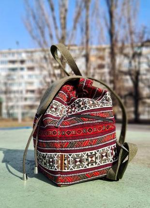 Гобеленовый рюкзак с полосатым принтом (15073)