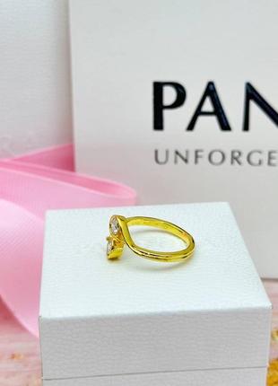 Серебряная кольца pandora «блестящая нежность» в позолоте shine5 фото