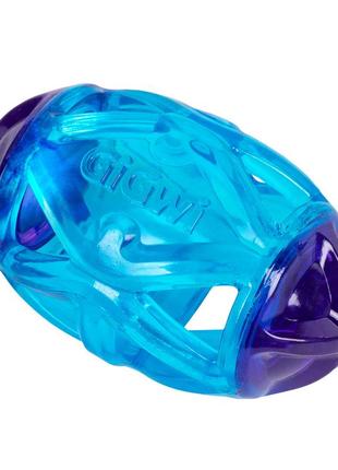 Игрушка для собак регби мяч светящийся gigwi edge flash, резина, 15 см1 фото