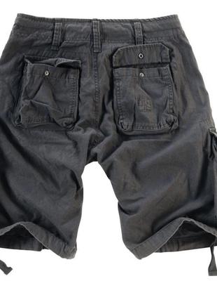 Шорты карго мужские surplus airborne vintage shorts black черные хлопковые повседневные шорты сурплюс2 фото