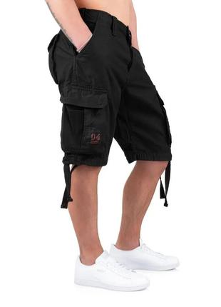 Шорты карго мужские surplus airborne vintage shorts black черные хлопковые повседневные шорты сурплюс3 фото