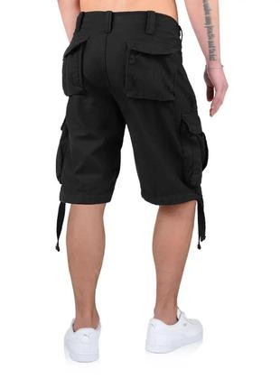 Шорты карго мужские surplus airborne vintage shorts black черные хлопковые повседневные шорты сурплюс5 фото