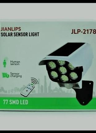 🔦💡 led вуличний ліхтар на сонячній батареї з датчиком руху jd212 фото