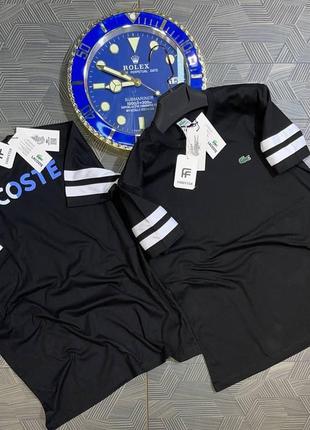 Мужская футболка с коротким рукавом черная lacoste1 фото