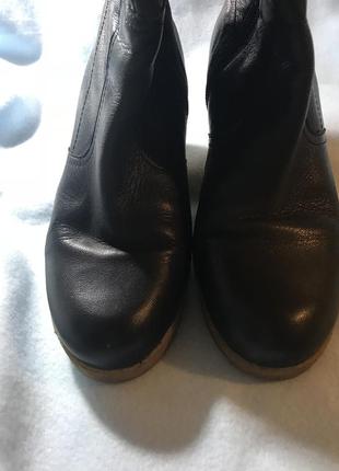 Сапожки на каблуке кожаные vagabond 37,5-38 размер