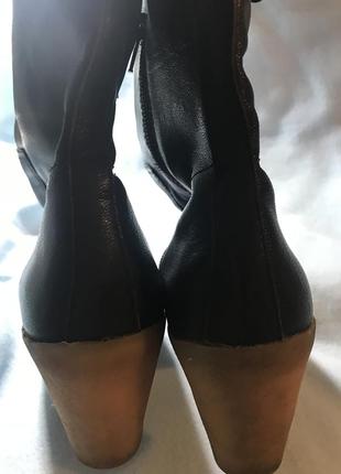 Сапожки на каблуке кожаные vagabond 37,5-38 размер