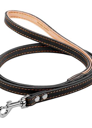 Поводок "collar" одинарный с прошивкой (ширина 14мм, длина 122см) черный