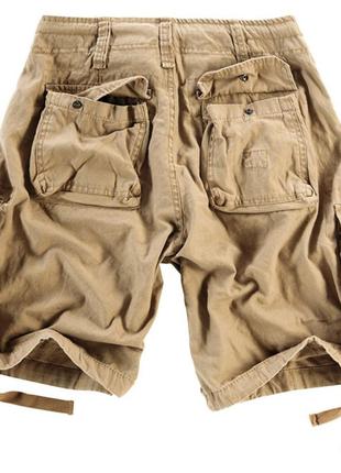 Шорты карго мужские surplus airborne vintage shorts beige gewas бежевые хлопковые повседневные шорты сурплюс2 фото