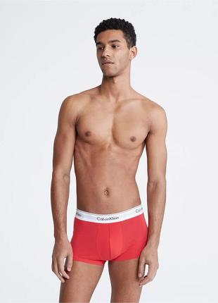 Оригинальные низкие боксеры calvin klein modern cotton stretch 3-pack trunk2 фото