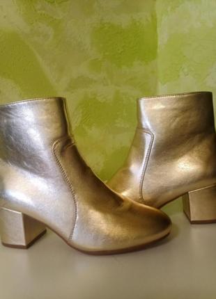 Демисезонные ботиночки золотистого цвета новые от anna field2 фото