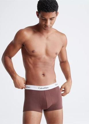 Оригинальные низкие боксеры calvin klein modern cotton stretch 3-pack trunk6 фото