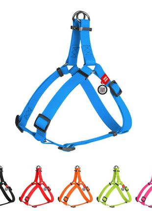 Шлея для собак водостойкая waudog waterproof c qr-паспортом, металлическая пряжка-фастекс, ш 25 мм, дл 60-90